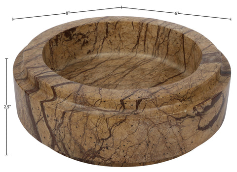 Waverly Brown Genuine Marble Bowl, 1 Piece (Style 2)