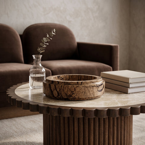 Waverly Brown Genuine Marble Bowl, 1 Piece (Style 2)
