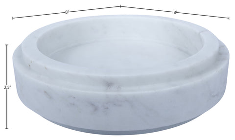 Waverly White Genuine Marble Bowl, 1 Piece (Style 2)