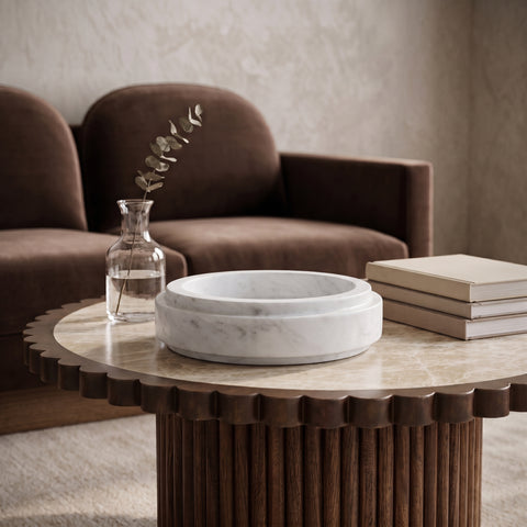 Waverly White Genuine Marble Bowl, 1 Piece (Style 2)