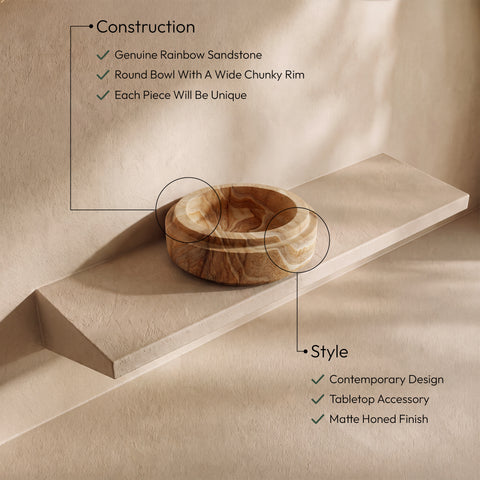 Waverly Rainbow Sandstone Bowl, 1 Piece (Style 2)