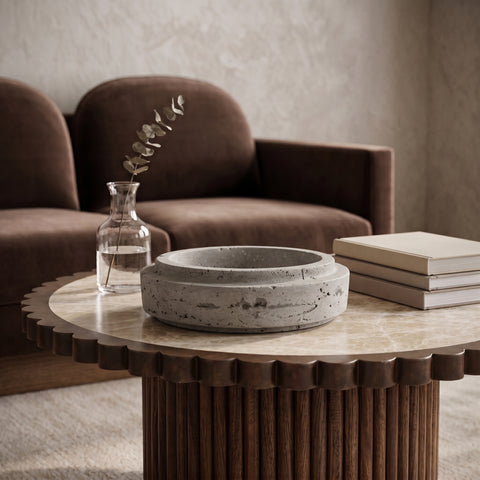 Waverly Beige Travertine Bowl, 1 Piece (Style 2)