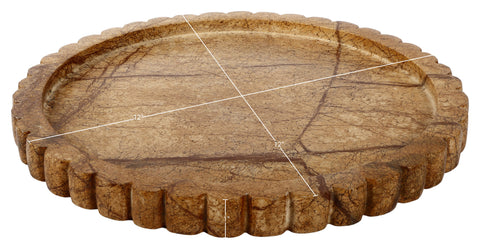 Harlow Brown Genuine Marble Tray, 1 Piece