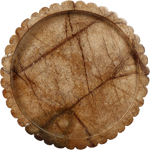 Harlow Brown Genuine Marble Tray, 1 Piece