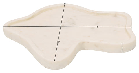 Florence White Genuine Marble Tray, 1 Piece