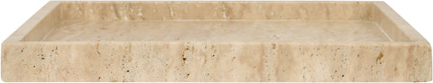 Monroe Beige Genuine Marble Tray, 1 Piece (Style 3)