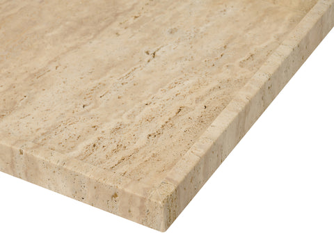 Monroe Beige Genuine Marble Tray, 1 Piece (Style 3)