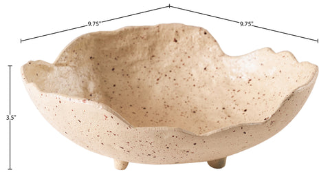 Camden Beige Aluminum Decorative Bowl, 1 Piece