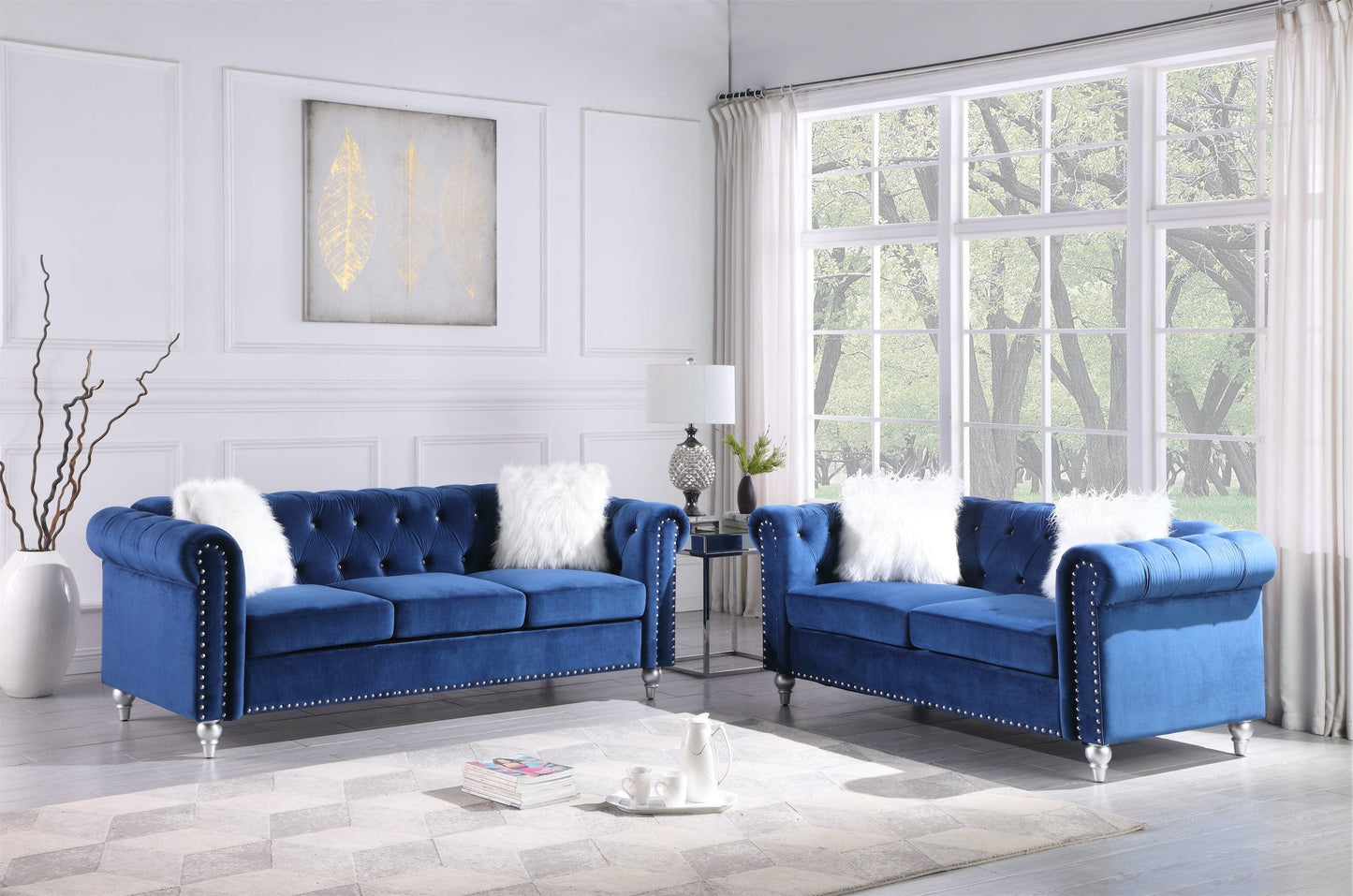 amelia sofa & loveseat blue