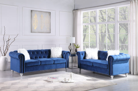 Amelia Sofa & Loveseat Blue