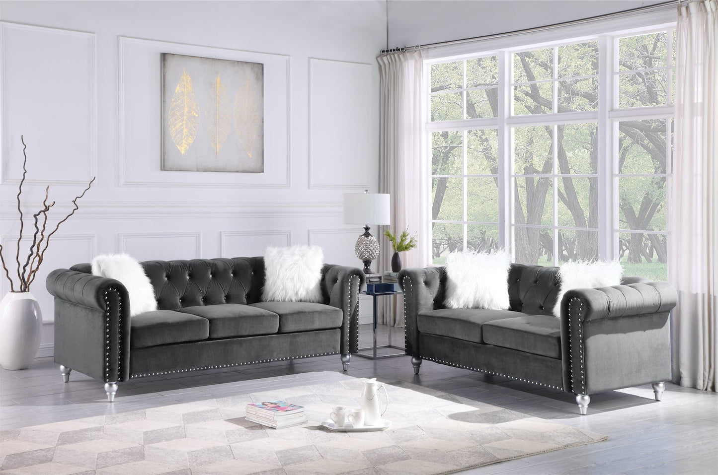 amelia sofa & loveseat, gray