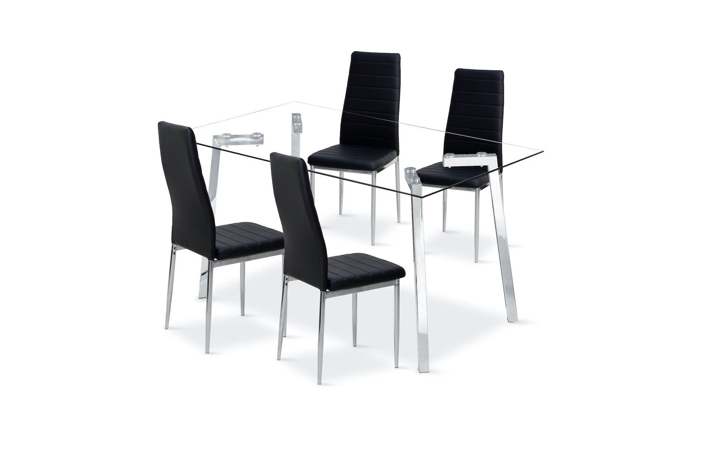 angel 5 pcs dining set - black