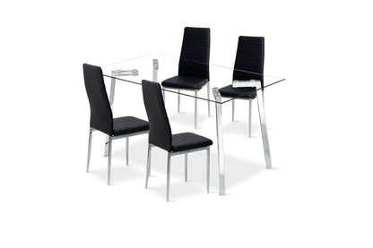 Angel 5 Pcs Dining Set - Black