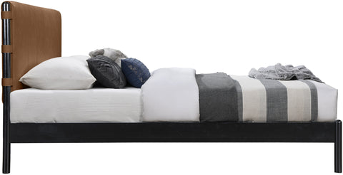 Harlow Cognac Vegan Leather Upholstered Full Bed, 1 Piece