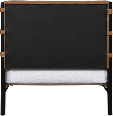 Harlow Cognac Vegan Leather Upholstered Twin Bed, 1 Piece