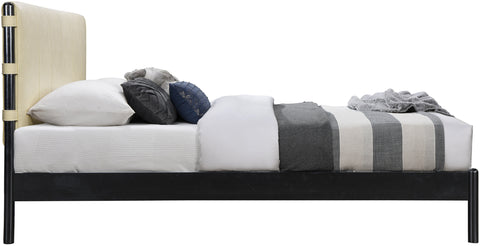 Harlow Cream Vegan Leather Upholstered Full Bed, 1 Piece