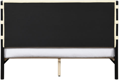 Harlow Cream Vegan Leather Upholstered Queen Bed, 1 Piece