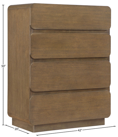 Tessa Brown Solid Wood And Oak Veneer Chest, 1 Piece