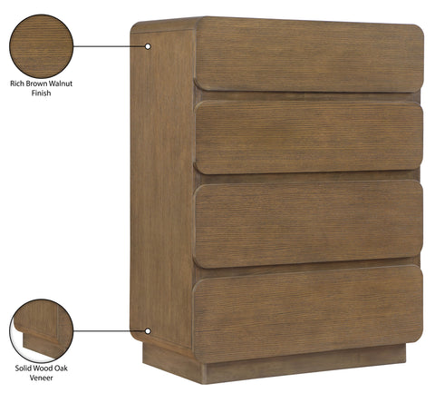 Tessa Brown Solid Wood And Oak Veneer Chest, 1 Piece