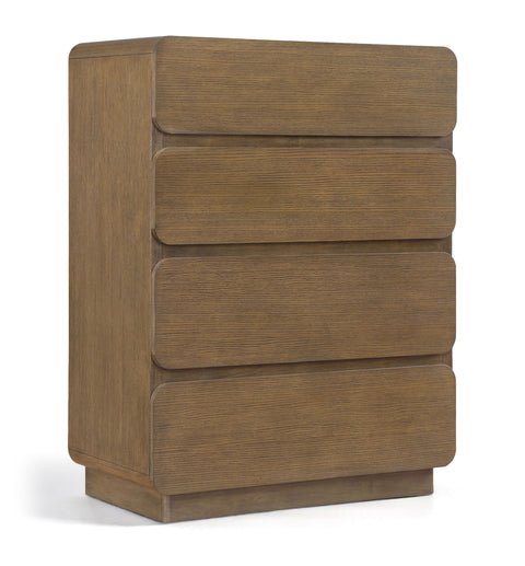 Tessa Brown Solid Wood And Oak Veneer Chest, 1 Piece