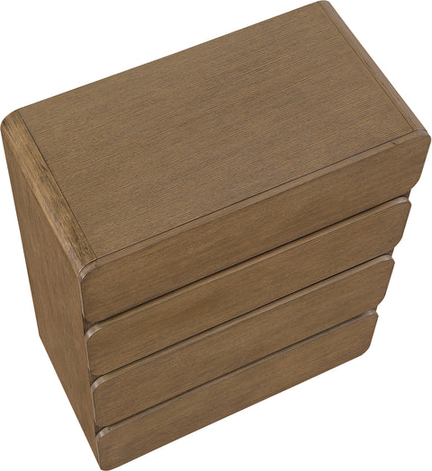 Tessa Brown Solid Wood And Oak Veneer Chest, 1 Piece