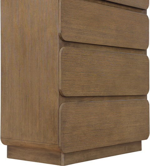 Tessa Brown Solid Wood And Oak Veneer Chest, 1 Piece