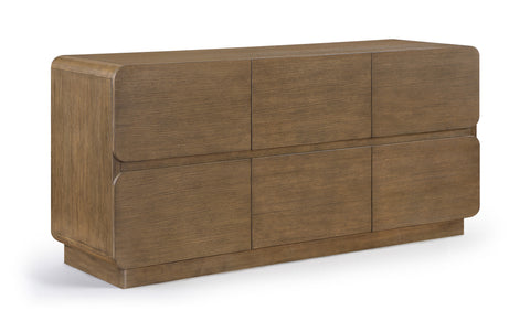 Tessa Brown Solid Wood And Oak Veneer Dresser, 1 Piece