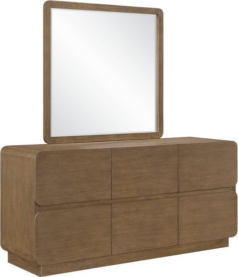 Tessa Brown Solid Wood And Oak Veneer Dresser, 1 Piece