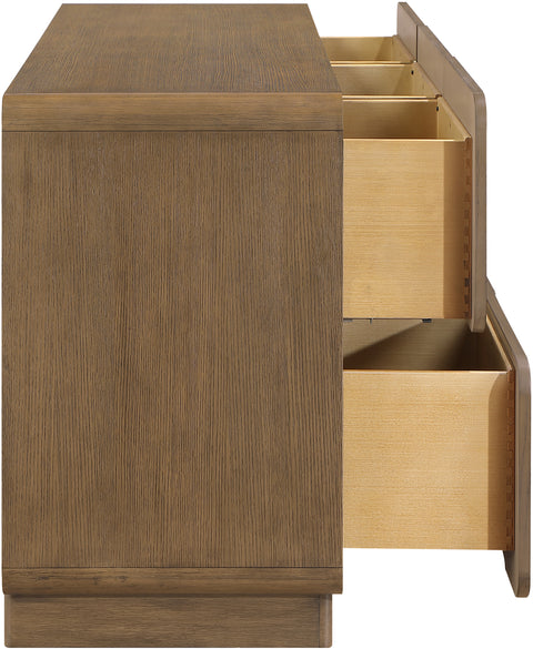 Tessa Brown Solid Wood And Oak Veneer Dresser, 1 Piece