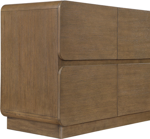 Tessa Brown Solid Wood And Oak Veneer Dresser, 1 Piece