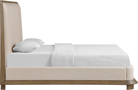 Tessa Brown Fabric Upholstered King Bed, 1 Piece