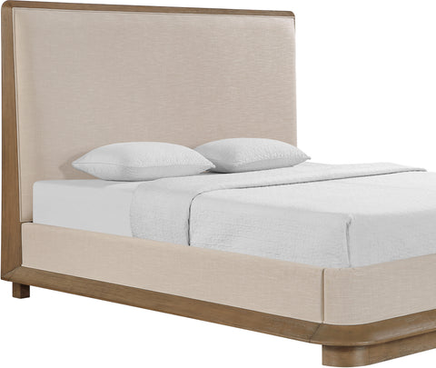 Tessa Brown Fabric Upholstered King Bed, 1 Piece