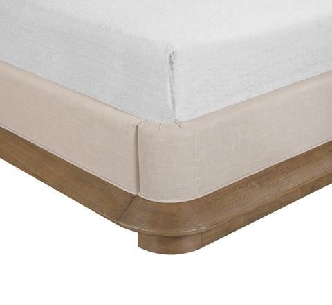 Tessa Brown Fabric Upholstered King Bed, 1 Piece