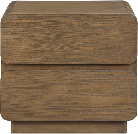 Tessa 28" Brown Solid Wood And Oak Veneer Nightstand, 1 Piece
