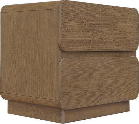 Tessa 28" Brown Solid Wood And Oak Veneer Nightstand, 1 Piece