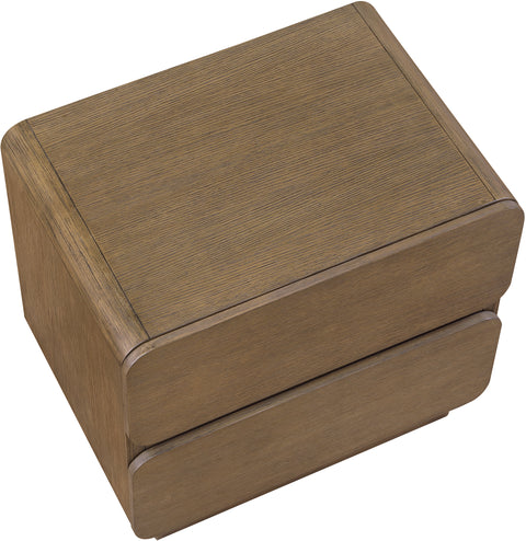 Tessa 28" Brown Solid Wood And Oak Veneer Nightstand, 1 Piece