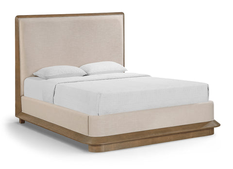 Tessa Brown Fabric Upholstered Queen Bed, 1 Piece