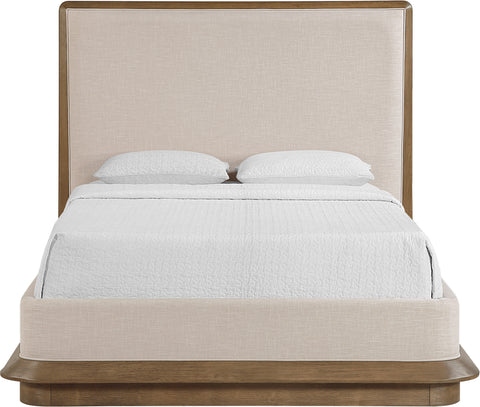 Tessa Brown Fabric Upholstered Queen Bed, 1 Piece