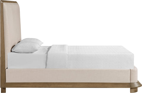Tessa Brown Fabric Upholstered Queen Bed, 1 Piece