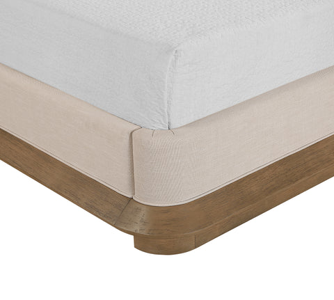 Tessa Brown Fabric Upholstered Queen Bed, 1 Piece