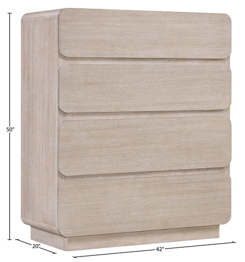 Tessa Natural Solid Wood And Oak Veneer Chest, 1 Piece