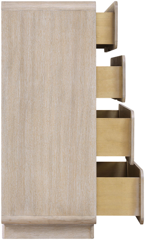 Tessa Natural Solid Wood And Oak Veneer Chest, 1 Piece