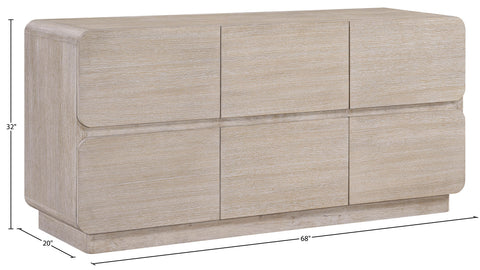 Tessa Natural Solid Wood And Oak Veneer Dresser, 1 Piece
