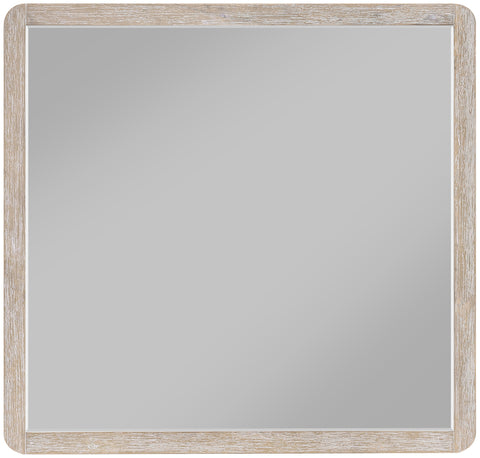 Tessa 42" Natural Oak Veneer And Solid Wood Frame Mirror, 1 Piece