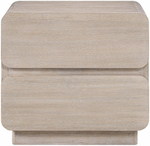 Tessa 28" Natural Solid Wood And Oak Veneer Nightstand, 1 Piece