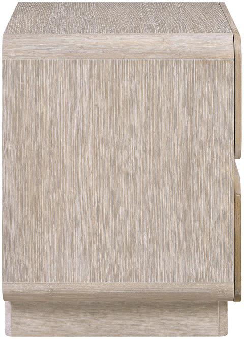 Tessa 28" Natural Solid Wood And Oak Veneer Nightstand, 1 Piece