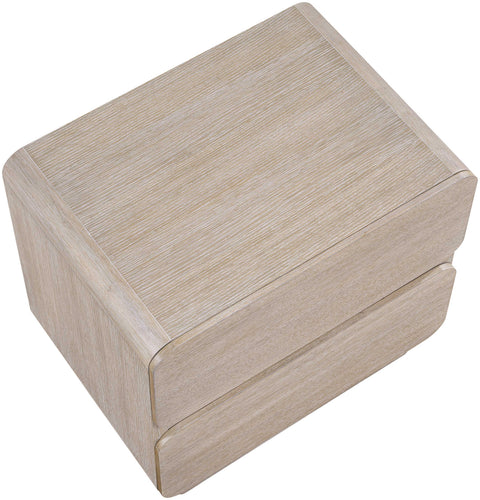 Tessa 28" Natural Solid Wood And Oak Veneer Nightstand, 1 Piece