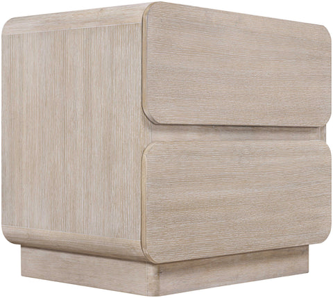 Tessa 28" Natural Solid Wood And Oak Veneer Nightstand, 1 Piece