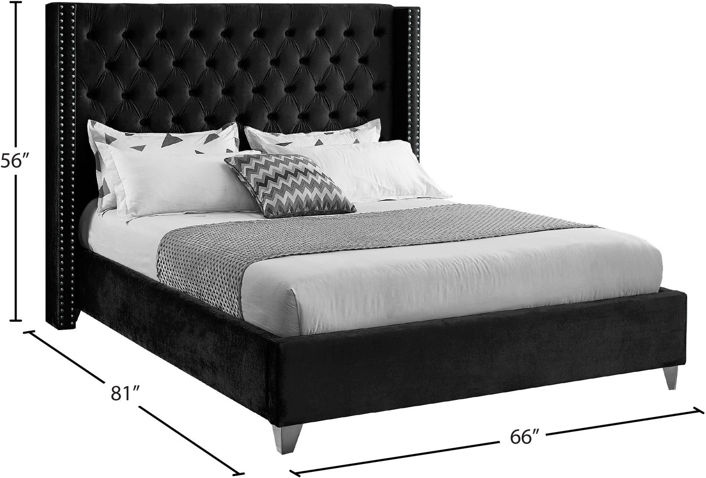 robertson black velvet full bed f