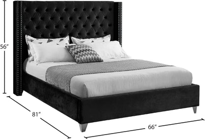 Robertson Black Velvet Full Bed F